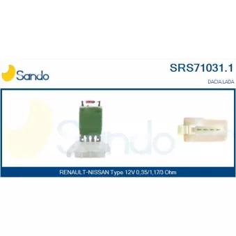Résistance, pulseur d'air habitacle SANDO SRS71031.1