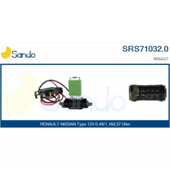 Résistance, pulseur d'air habitacle SANDO SRS71032.0
