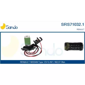 Résistance, pulseur d'air habitacle SANDO SRS71032.1