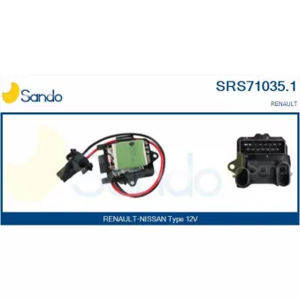 Résistance, pulseur d'air habitacle SANDO SRS71035.1