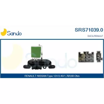 Résistance, pulseur d'air habitacle SANDO SRS71039.0