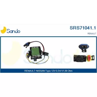 Résistance, pulseur d'air habitacle SANDO SRS71041.1