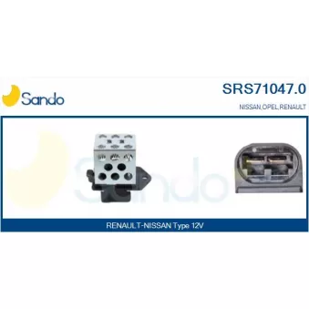 Résistance de série, moteur électrique-ventilateur du radiat SANDO SRS71047.0