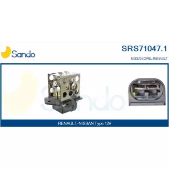 Résistance de série, moteur électrique-ventilateur du radiat SANDO SRS71047.1