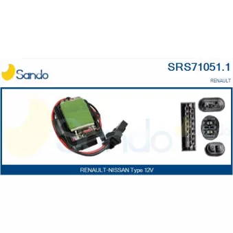 Résistance, pulseur d'air habitacle SANDO SRS71051.1