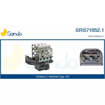 Résistance de série, moteur électrique-ventilateur du radiat SANDO SRS71052.1