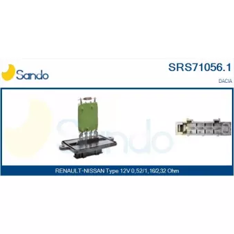 Résistance, pulseur d'air habitacle SANDO SRS71056.1