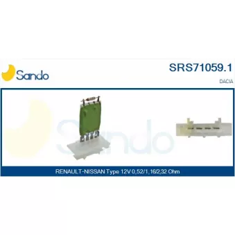 Résistance, pulseur d'air habitacle SANDO SRS71059.1