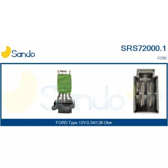 Résistance, pulseur d'air habitacle SANDO SRS72000.1