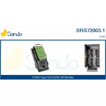 Résistance, pulseur d'air habitacle SANDO SRS72003.1