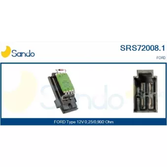 Résistance, pulseur d'air habitacle SANDO SRS72008.1