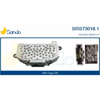 Résistance, pulseur d'air habitacle SANDO SRS73018.1