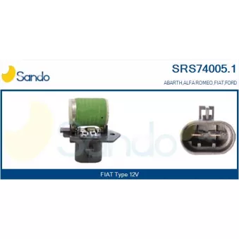 Prérésistance, moteur électrique (ventilateur de radiateur) SANDO
