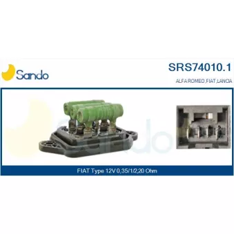 Résistance, pulseur d'air habitacle SANDO SRS74010.1