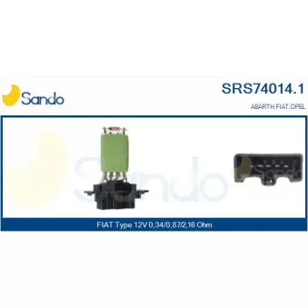Résistance, pulseur d'air habitacle SANDO SRS74014.1