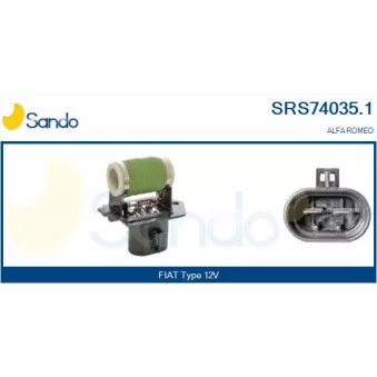 Résistance de série, moteur électrique-ventilateur du radiat SANDO SRS74035.1