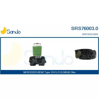 Résistance, pulseur d'air habitacle SANDO SRS76003.0
