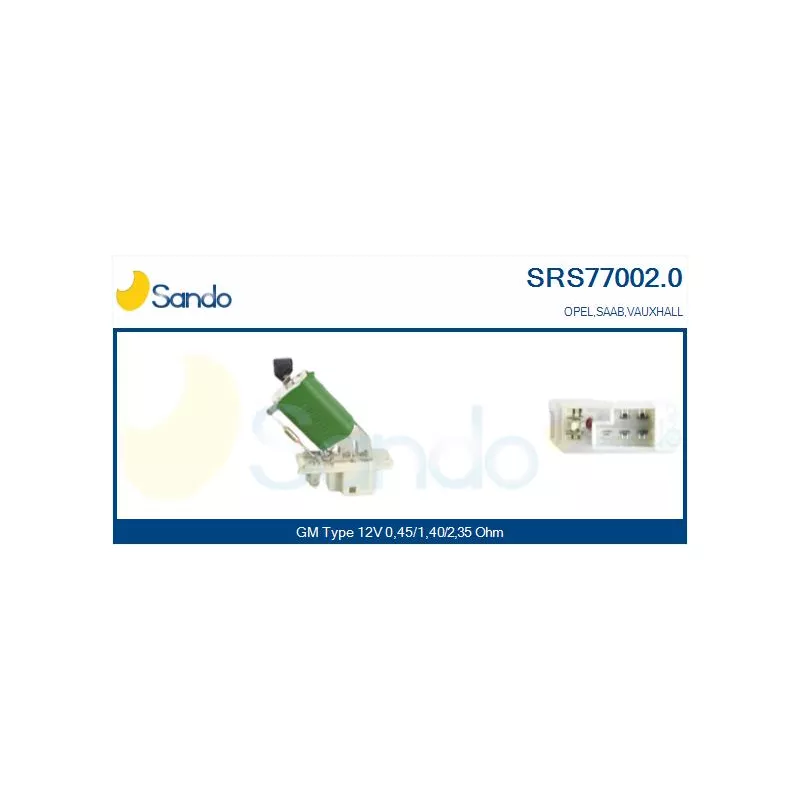 Résistance, pulseur d'air habitacle SANDO SRS77002.0