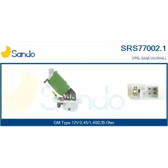 Résistance, pulseur d'air habitacle SANDO SRS77002.1