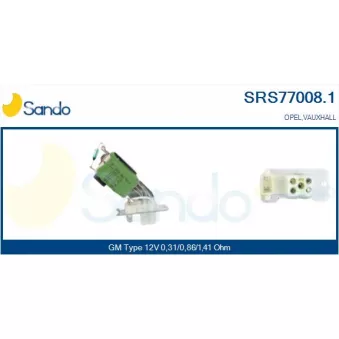 Résistance, pulseur d'air habitacle SANDO SRS77008.1