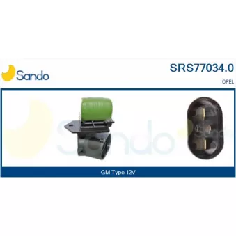 Résistance de série, moteur électrique-ventilateur du radiat SANDO SRS77034.0