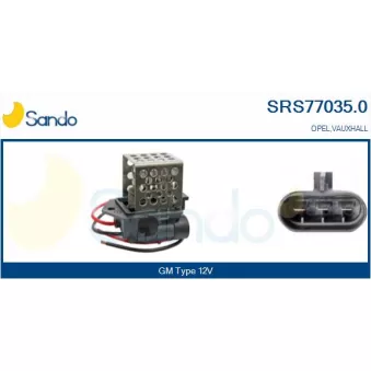 Résistance de série, moteur électrique-ventilateur du radiat SANDO SRS77035.0