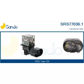 Prérésistance, moteur électrique (ventilateur de radiateur) SANDO SRS77036.1