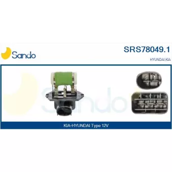 Résistance de série, moteur électrique-ventilateur du radiat SANDO SRS78049.1