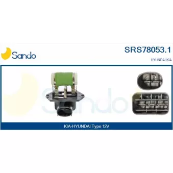 Résistance de série, moteur électrique-ventilateur du radiat SANDO SRS78053.1