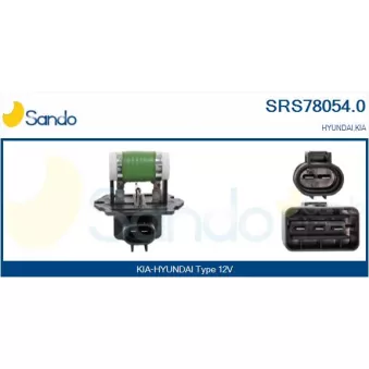 Résistance de série, moteur électrique-ventilateur du radiat SANDO SRS78054.0