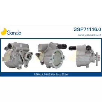 Pompe hydraulique, direction SANDO SSP71116.0