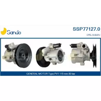 Pompe hydraulique, direction SANDO SSP77127.0