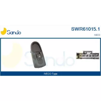 Interrupteur, lève-vitre avant gauche SANDO SWR61015.1