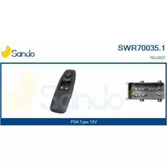 Interrupteur, lève-vitre SANDO SWR70035.1