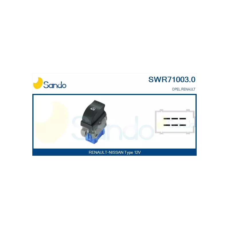 Interrupteur, lève-vitre SANDO SWR71003.0