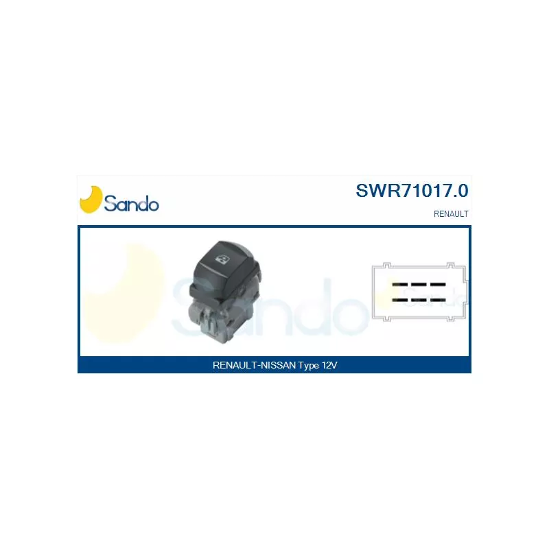 Interrupteur, lève-vitre SANDO SWR71017.0