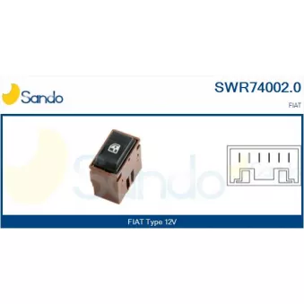 Interrupteur, lève-vitre SANDO SWR74002.0