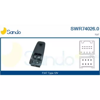Interrupteur, lève-vitre SANDO SWR74026.0