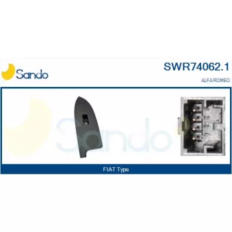 Interrupteur, lève-vitre avant droit SANDO SWR74062.1
