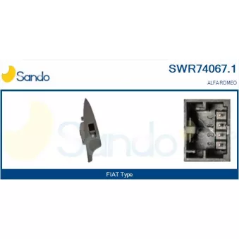 Interrupteur, lève-vitre arrière droit SANDO SWR74067.1