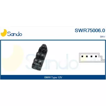 Interrupteur, lève-vitre SANDO SWR75006.0