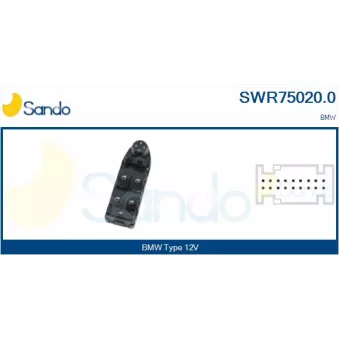 Interrupteur, lève-vitre SANDO SWR75020.0