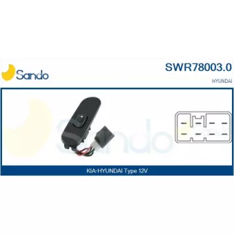 Interrupteur, lève-vitre SANDO SWR78003.0