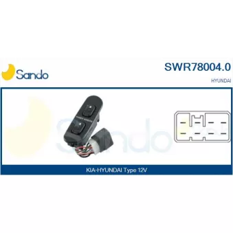 Interrupteur, lève-vitre SANDO SWR78004.0