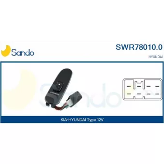 Interrupteur, lève-vitre SANDO SWR78010.0