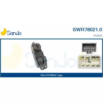 Interrupteur, lève-vitre avant gauche SANDO SWR78021.0