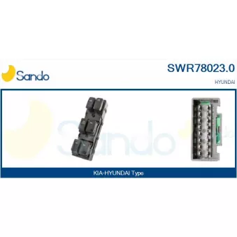 Interrupteur, lève-vitre SANDO SWR78023.0