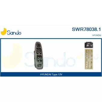 Interrupteur, lève-vitre SANDO SWR78038.1