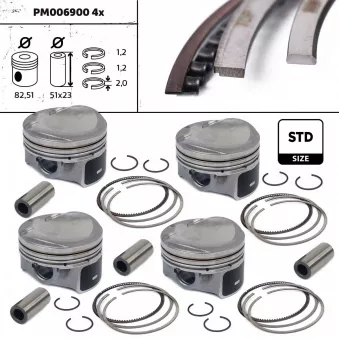 Kit de pistons ET ENGINETEAM PM006900ETVR1