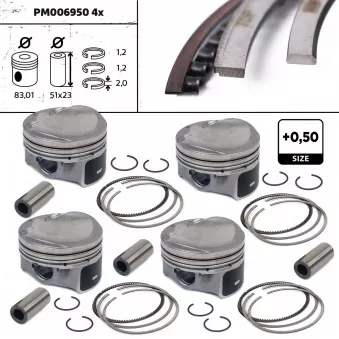 Kit de pistons ET ENGINETEAM PM006950ETVR1